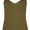 Dames Ten Cate Hemd Met Smalle Bandjes | Ten Cate Dames Secrets Modal Top V-Neck Olive Green 1605