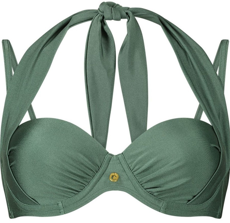 Dames Ten Cate Ten Cate Beach | Ten Cate Beach Dames Bikinitop Green Sparkle 2373