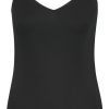 Dames Ten Cate Hemd Met Smalle Bandjes | Ten Cate Dames Secrets Spaghetti Top V-Neck Black 90