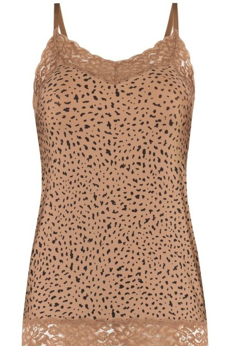 Dames Ten Cate Hemd Met Smalle Bandjes | Ten Cate Dames Secrets Spaghetti Lace Top Wild Nuts 1536