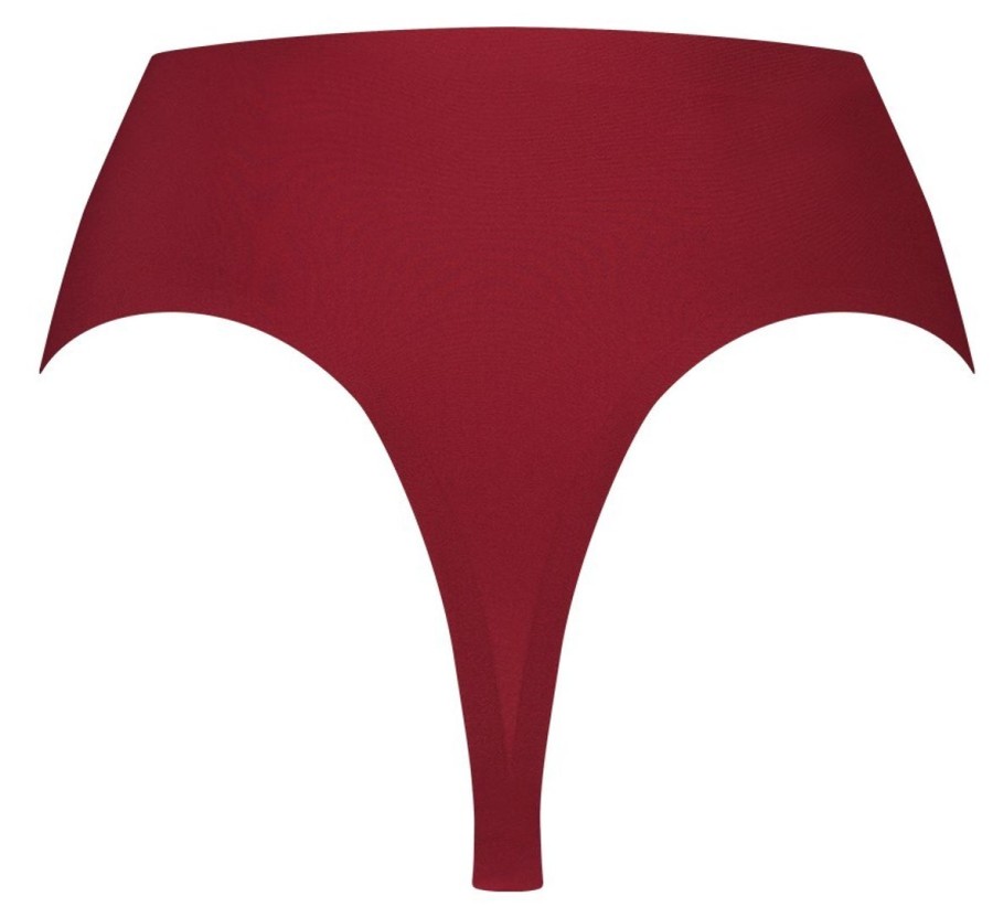 Dames Ten Cate Strings | Ten Cate Dames String High Waist Beet Red 5006