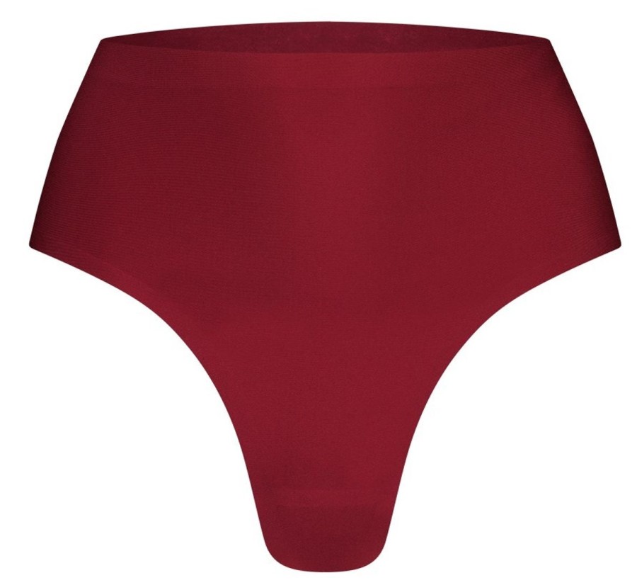 Dames Ten Cate Strings | Ten Cate Dames String High Waist Beet Red 5006