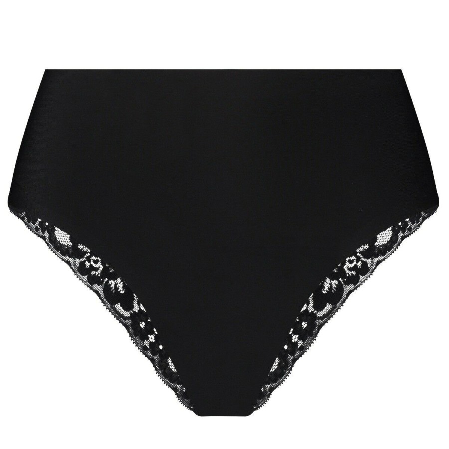 Dames Ten Cate Strings | Ten Cate Dames Secrets High Waist Lace Brazilian Zwart 090