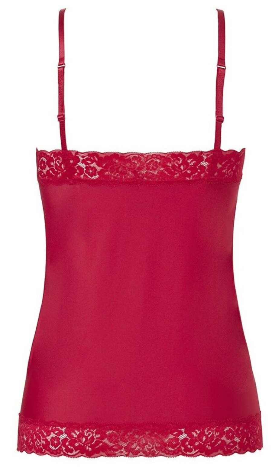 Dames Ten Cate Hemd Met Smalle Bandjes | Ten Cate Dames Secrets Spaghetti Lace Top Rood 634