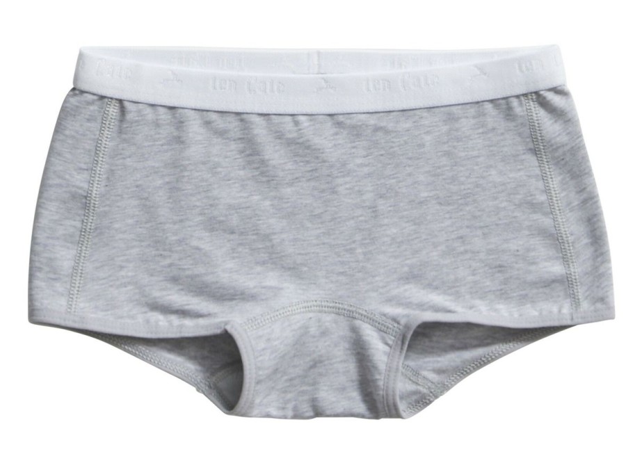 Meisjes Ten Cate Boxer | Ten Cate Meisjes Basics 210Y 2-Pack Short Grey Melee Stripe/Grey Melee