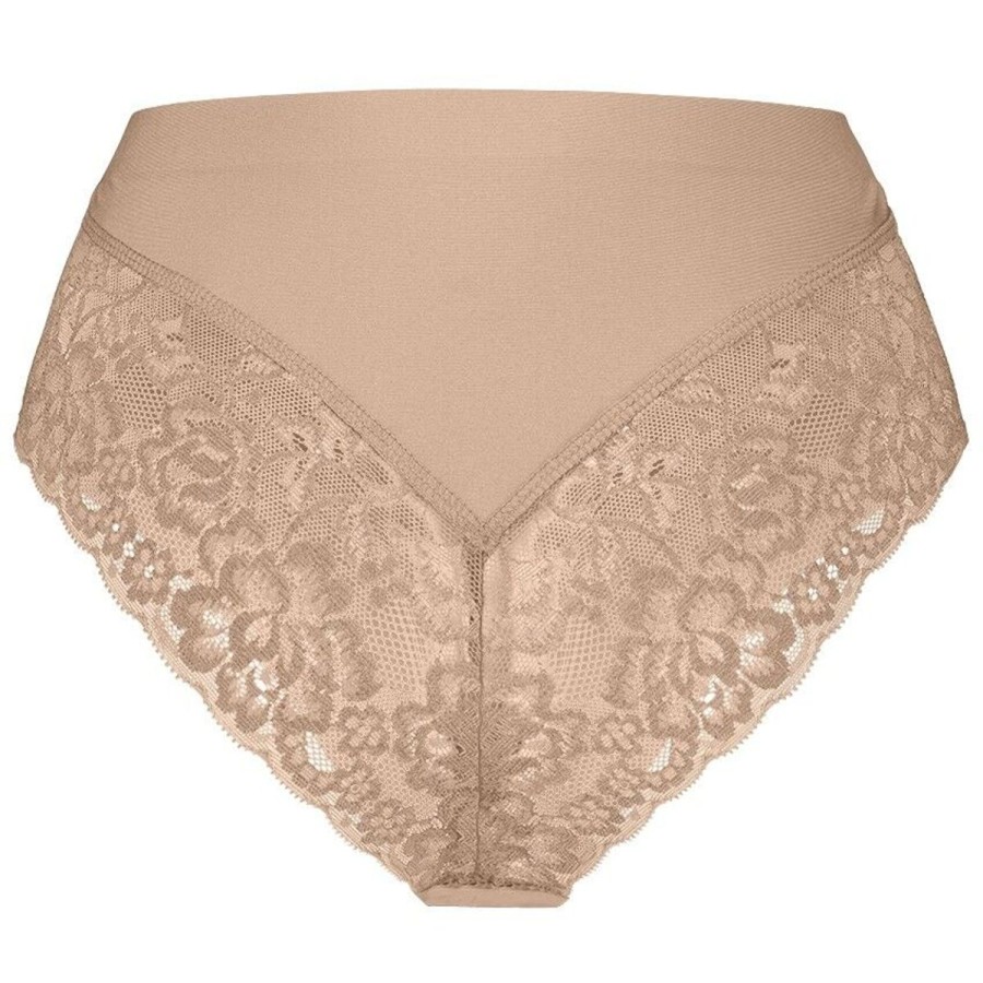 Dames Ten Cate Rio Slip | Ten Cate Dames Secrets High Waist Lace Brazilian Walnut 1532