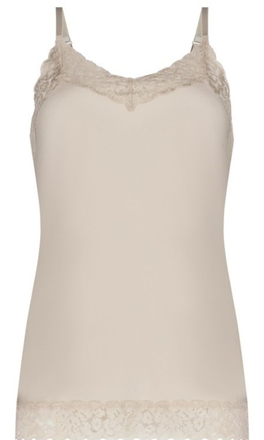 Dames Ten Cate Hemd Met Smalle Bandjes | Ten Cate Dames Secrets Spaghetti Top Lace Almond 1552