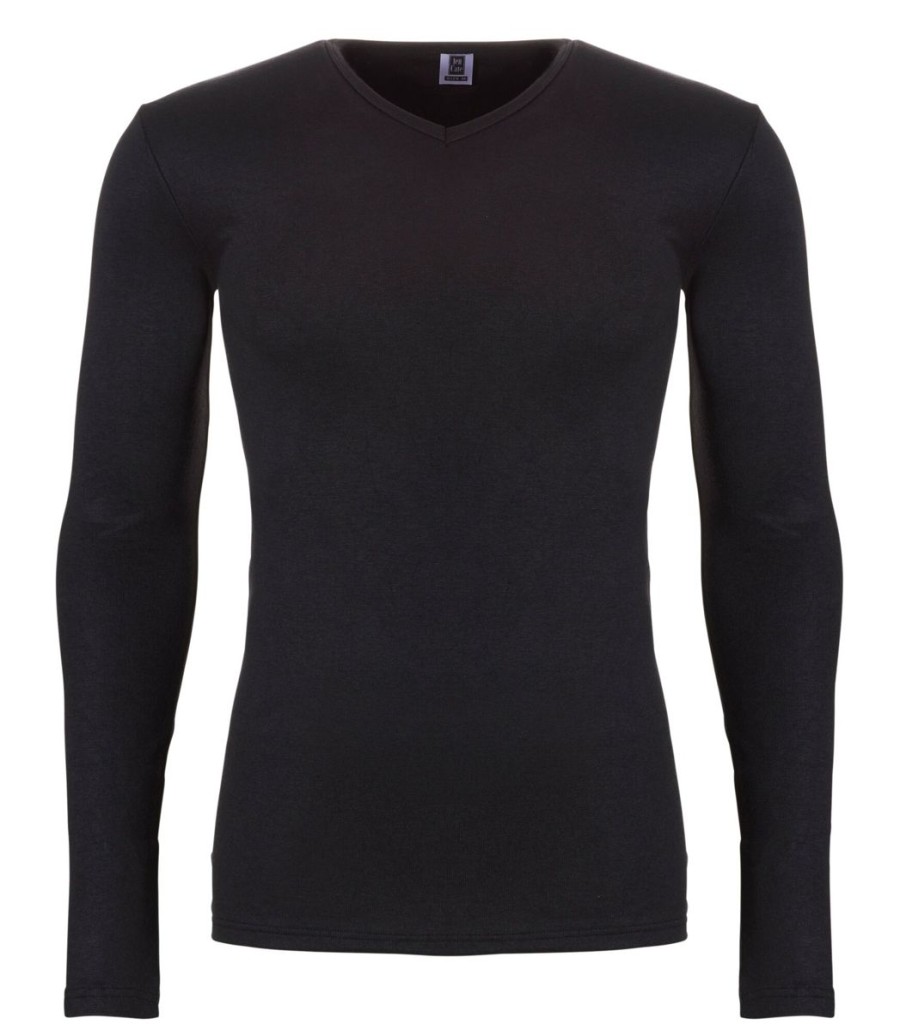 Heren Ten Cate Shirt Met Lange Mouwen | Ten Cate Heren Thermo V-Neck Longsleeve Black 090