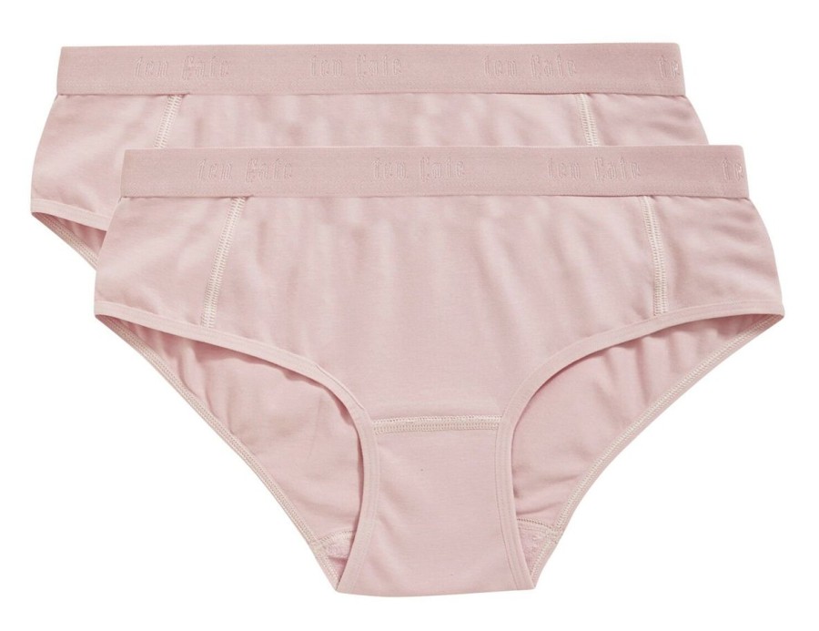 Meisjes Ten Cate Hipsters | Ten Cate Meisjes Organic Cotton Stretch 2-Pack Hipster Ash Pink 1393