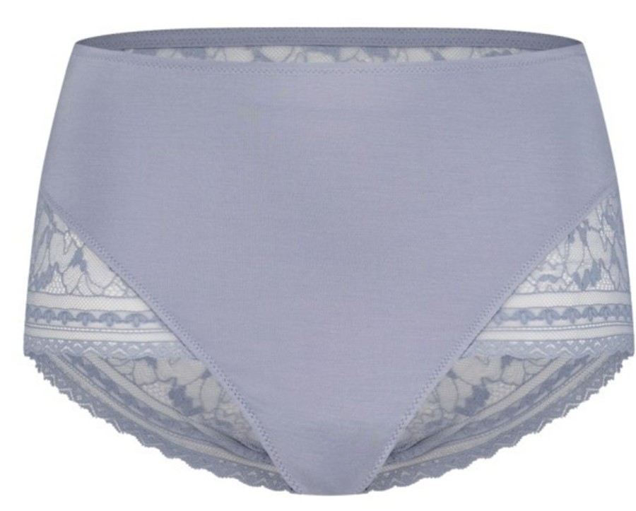 Dames Ten Cate Midi Slip | Ten Cate Dames Secrets Special High Waist Lace Dove Blue 1593