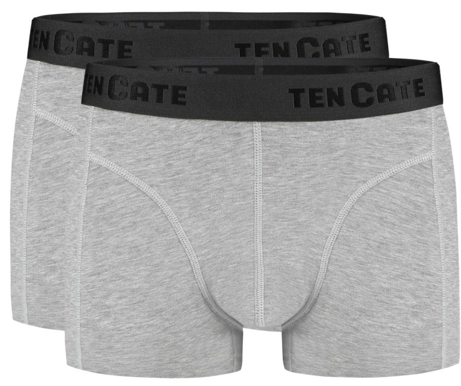 Heren Ten Cate Boxershorts | Ten Cate Heren Basics 2-Pack Shorty Grijs 955