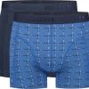 Heren Ten Cate Boxershorts | Ten Cate Heren 2-Pack Basic Short Check Blue 3217