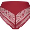 Dames Ten Cate Maxi Slip | Ten Cate Dames Secrets High Waist Brazilian Lace Beet Red 5006