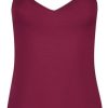 Dames Ten Cate Hemd Met Smalle Bandjes | Ten Cate Dames Secrets Modal Top V-Neck Beet Red 5006