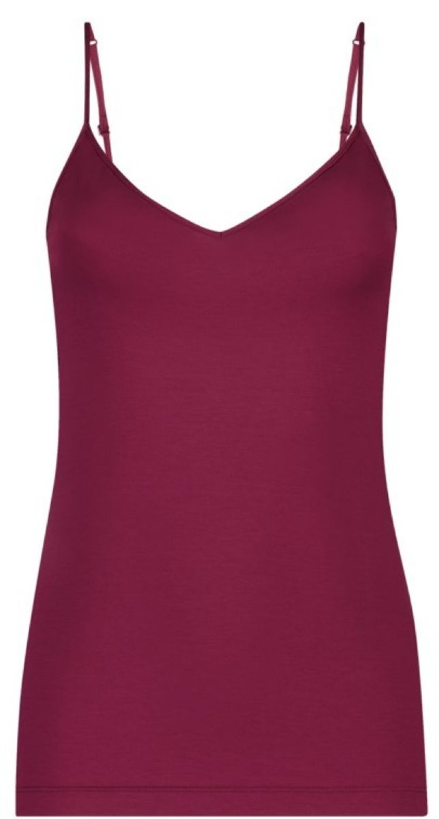 Dames Ten Cate Hemd Met Smalle Bandjes | Ten Cate Dames Secrets Modal Top V-Neck Beet Red 5006