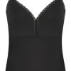 Dames Ten Cate Hemd Met Smalle Bandjes | Ten Cate Dames Secrets Special Top V-Lace Black 90