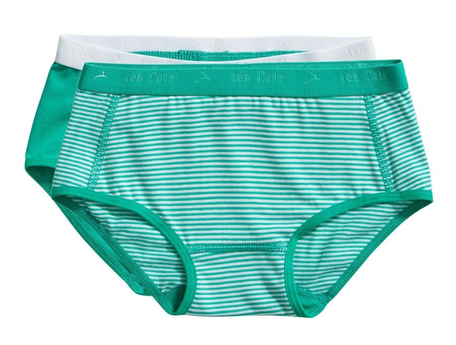 Meisjes Ten Cate Slip | Ten Cate Meisjes Basics 210Y 2-Pack Slip Mint Stripe/Mint