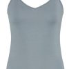 Dames Ten Cate Hemd Met Smalle Bandjes | Ten Cate Dames Secrets Spaghetti Top V-Neck Dove Blue 1593