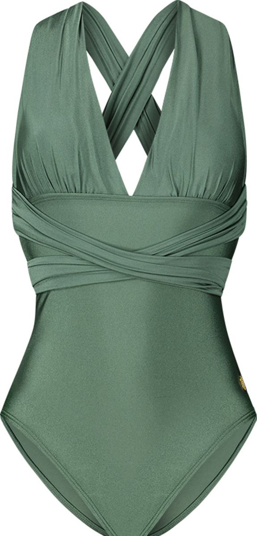 Dames Ten Cate Badpakken | Ten Cate Beach Dames Multiway Badpak Green Sparkle 2373