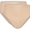 Dames Ten Cate Highleg Slip | Ten Cate Dames Basics 2-Pack High Leg Beige 029