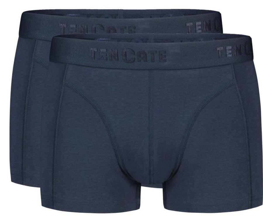 Heren Ten Cate Boxershorts | Ten Cate Heren Basics 2-Pack Shorty Donkerblauw 159