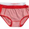 Meisjes Ten Cate Slip | Ten Cate Meisjes Basics 210Y 2-Pack Slip Flame Scarlet Stripe/Flame Scarlet