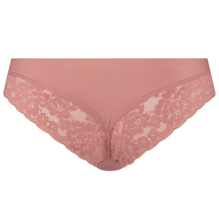 Dames Ten Cate Strings | Ten Cate Dames Secrets Seasonal Lace Brazilian Soft Rose 3195