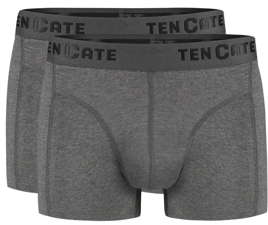 Heren Ten Cate Boxershorts | Ten Cate Heren Basics 2-Pack Shorty Antraciet 1392