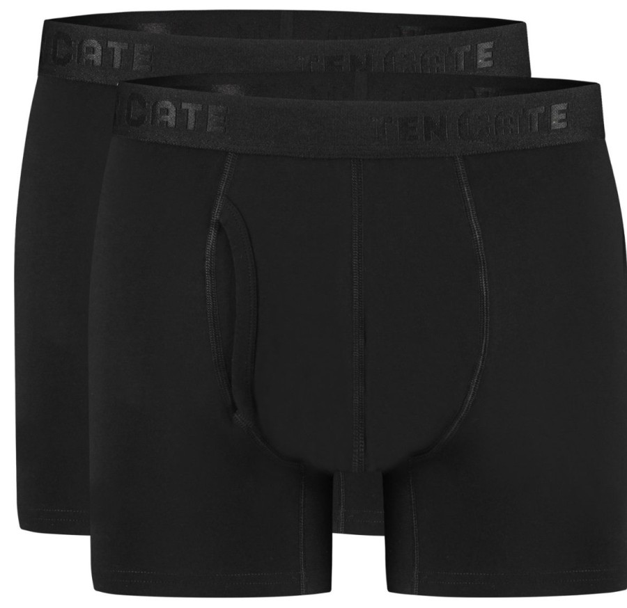 Heren Ten Cate Boxershorts | Ten Cate Heren Basics 2-Pack Boxershort Zwart 090