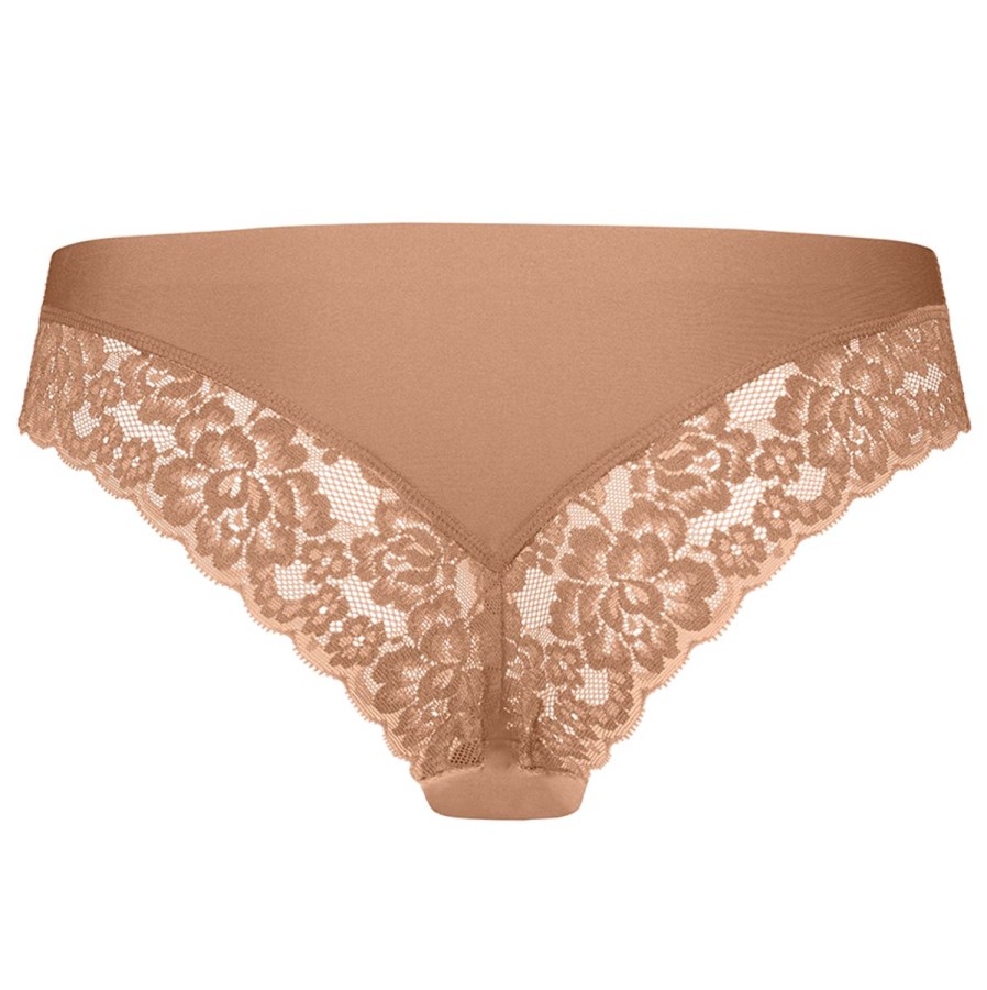 Dames Ten Cate Bikini Slip | Ten Cate Dames Secrets Lace Brazilian Hazelnut 1534