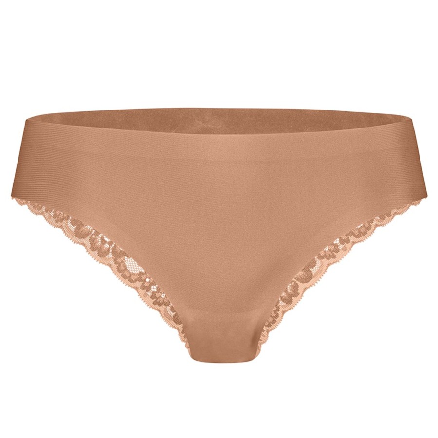 Dames Ten Cate Bikini Slip | Ten Cate Dames Secrets Lace Brazilian Hazelnut 1534