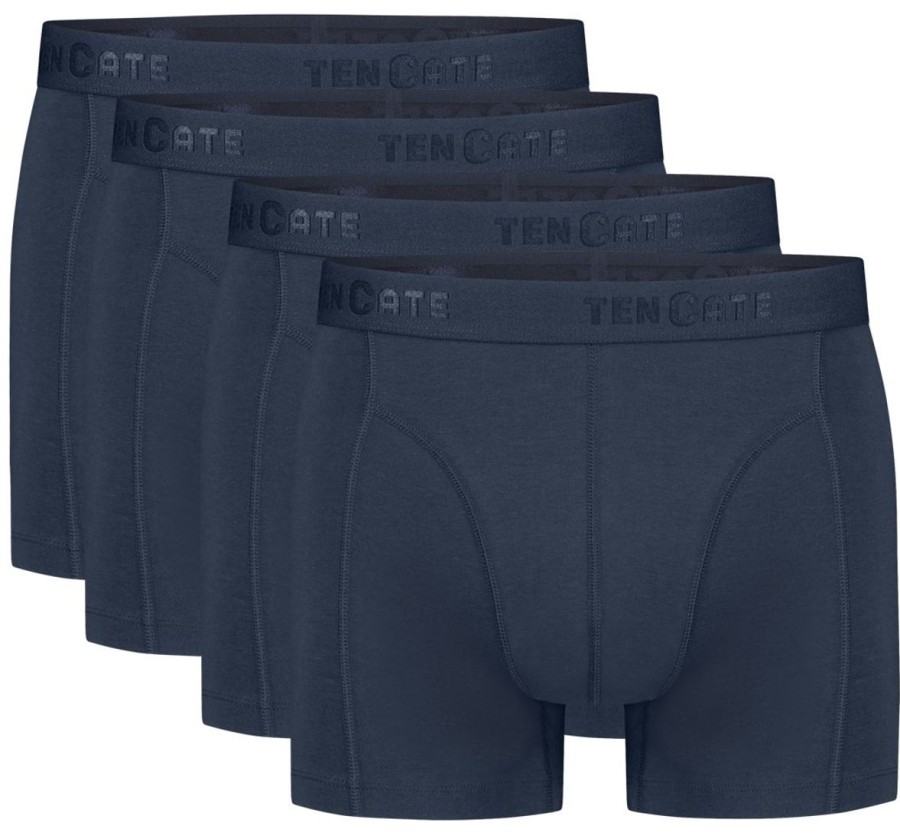 Heren Ten Cate Boxershorts | Ten Cate Heren Basics 4-Pack Boxershort Donkerblauw 159