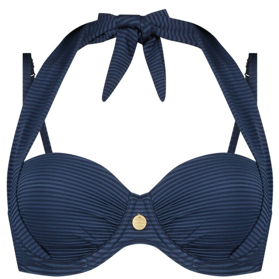 Dames Ten Cate Bikinitops | Tc Wow Dames Bikinitop Navy Jacquard 1473