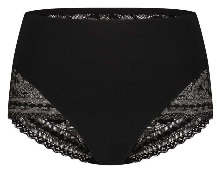 Dames Ten Cate Midi Slip | Ten Cate Dames Secrets Special High Waist Lace Black 90