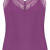 Dames Ten Cate Hemd Met Smalle Bandjes | Ten Cate Dames Secrets Spaghetti Top Lace Purple 1595