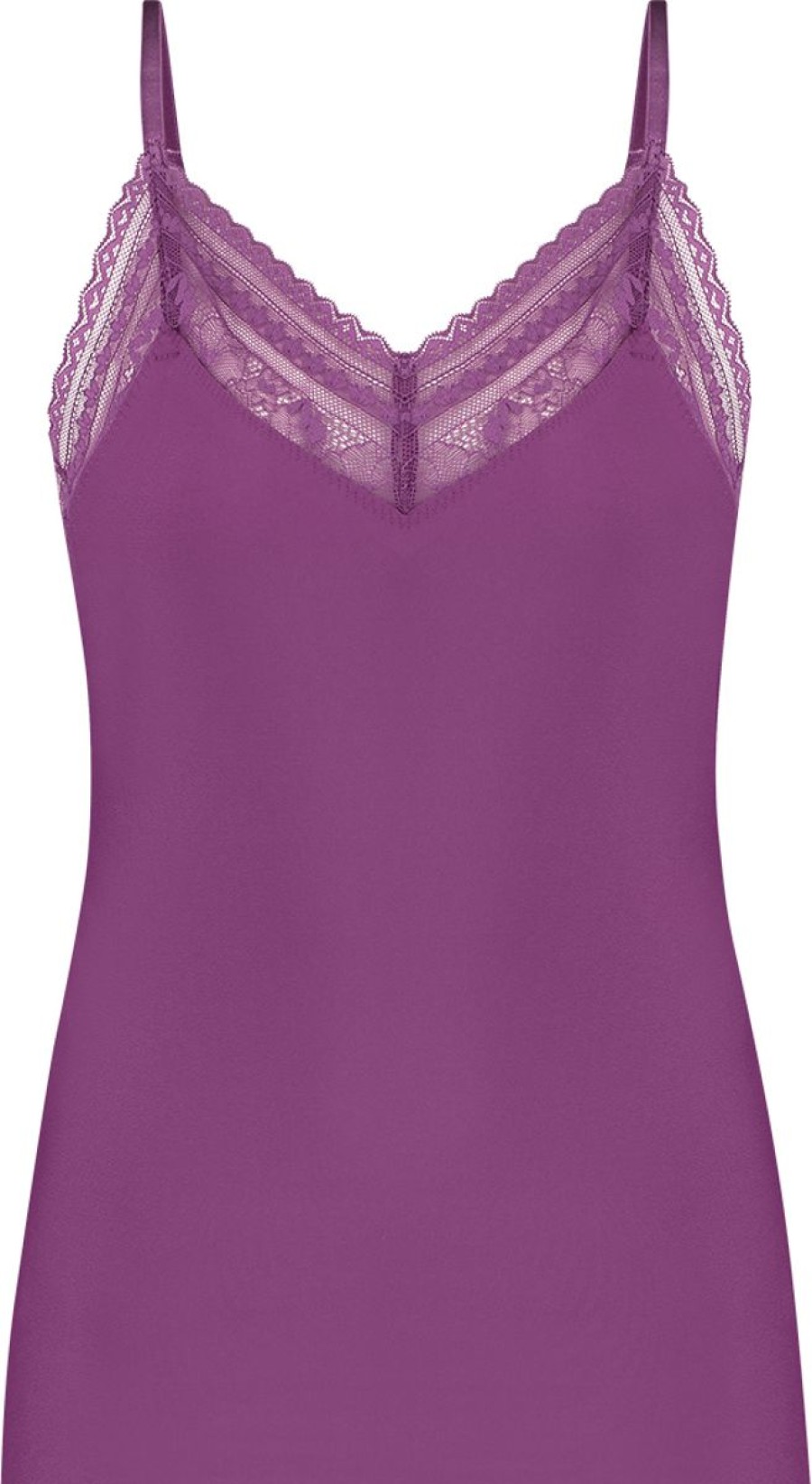 Dames Ten Cate Hemd Met Smalle Bandjes | Ten Cate Dames Secrets Spaghetti Top Lace Purple 1595