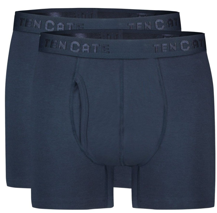 Heren Ten Cate Boxershorts | Ten Cate Heren Basics 2-Pack Boxershort Donkerblauw 159