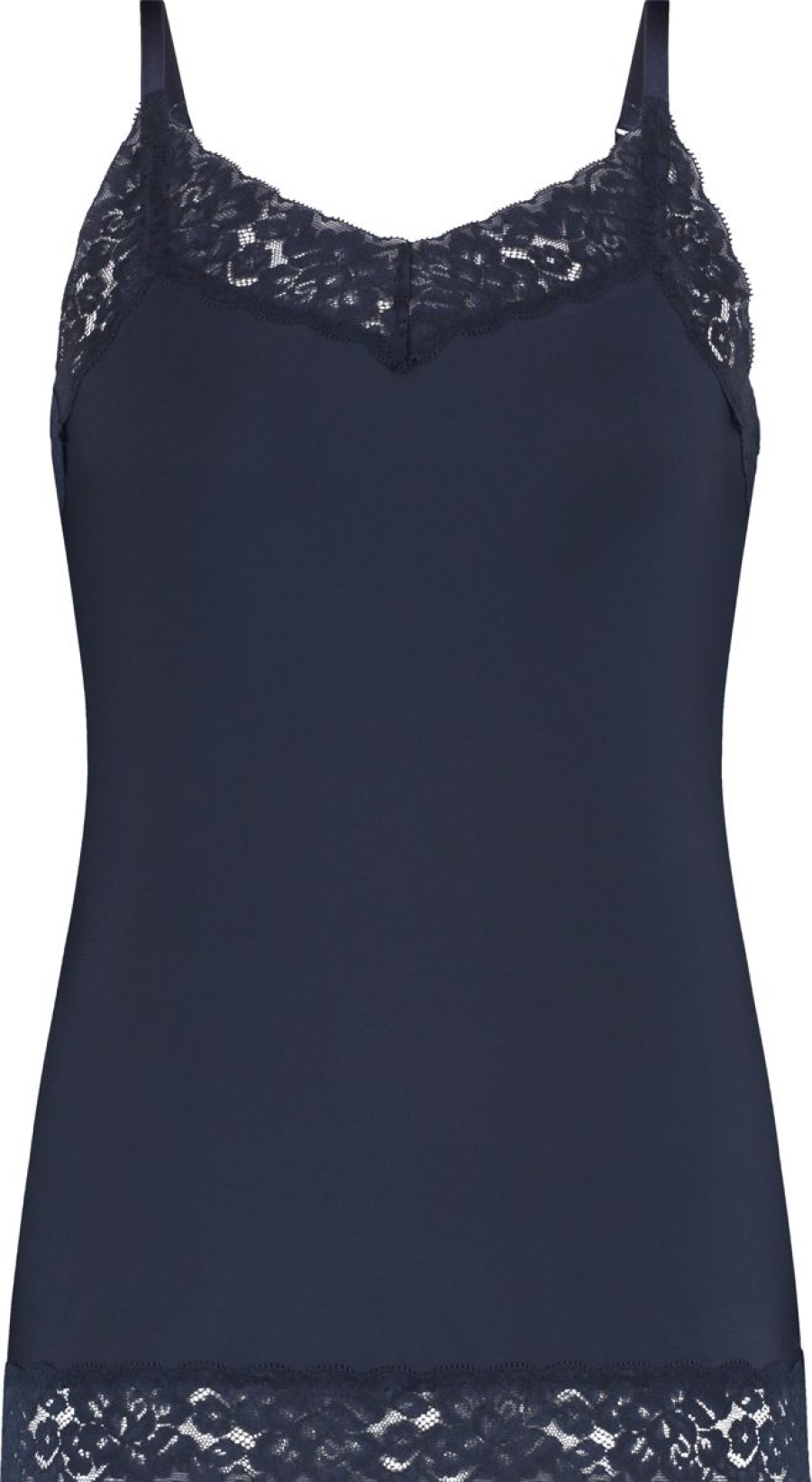 Dames Ten Cate Hemd Met Smalle Bandjes | Ten Cate Dames Secrets Spaghetti Top Lace Dark Navy 2140