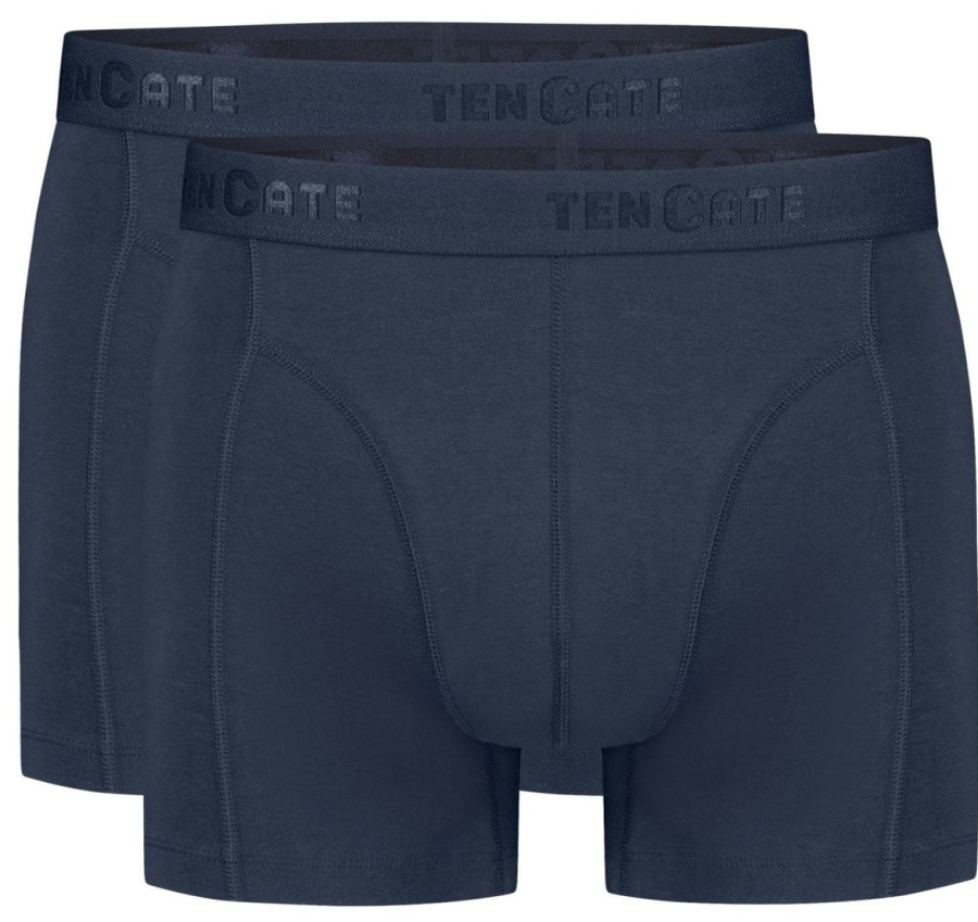 Heren Ten Cate Boxershorts | Ten Cate Heren Basics 2-Pack Boxershort Donkerblauw 159