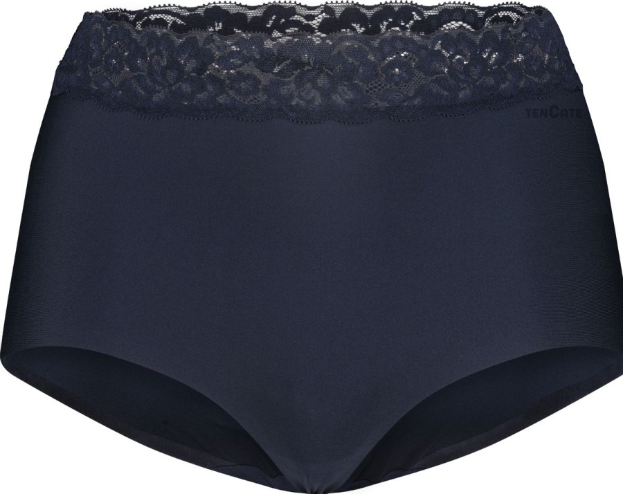 Dames Ten Cate Maxi Slip | Ten Cate Dames Secrets High Waist Brief Lace Dark Navy 2140