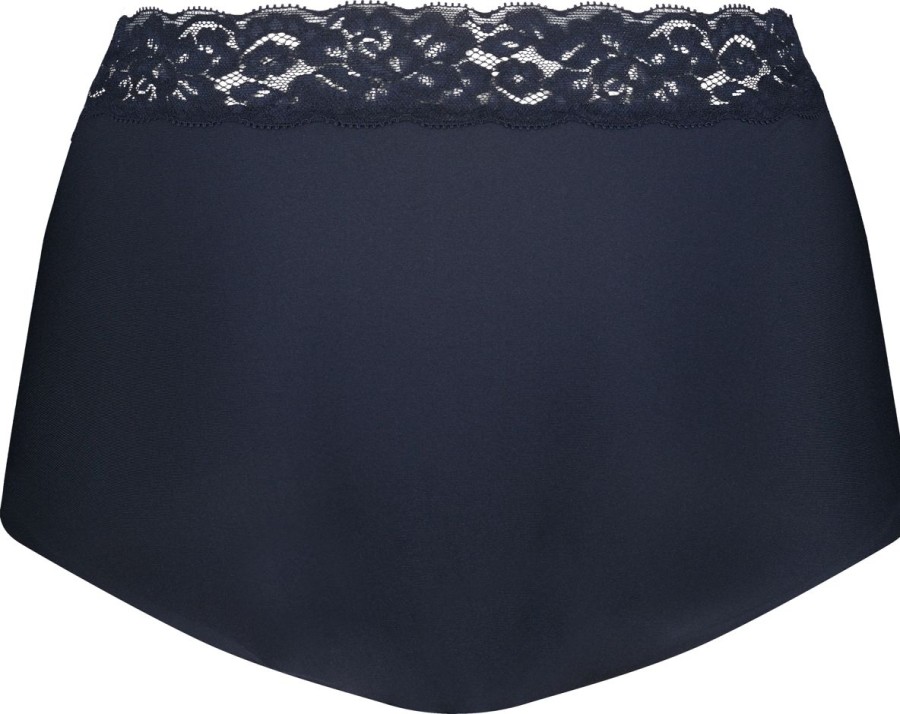 Dames Ten Cate Maxi Slip | Ten Cate Dames Secrets High Waist Brief Lace Dark Navy 2140