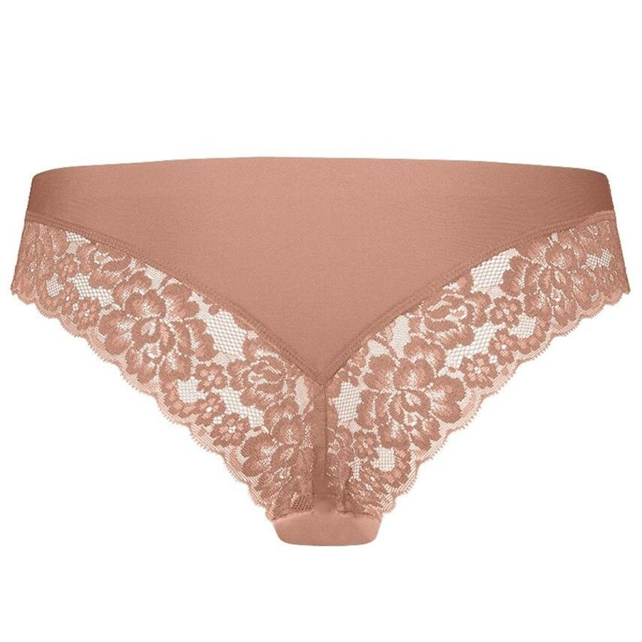 Dames Ten Cate Bikini Slip | Ten Cate Dames Secrets Lace Brazilian Pink Nut 1533