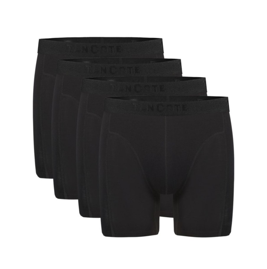 Heren Ten Cate Short Met Lange Pijpjes | Ten Cate Heren Basics Men Long Shorts 4 Pack Black 090