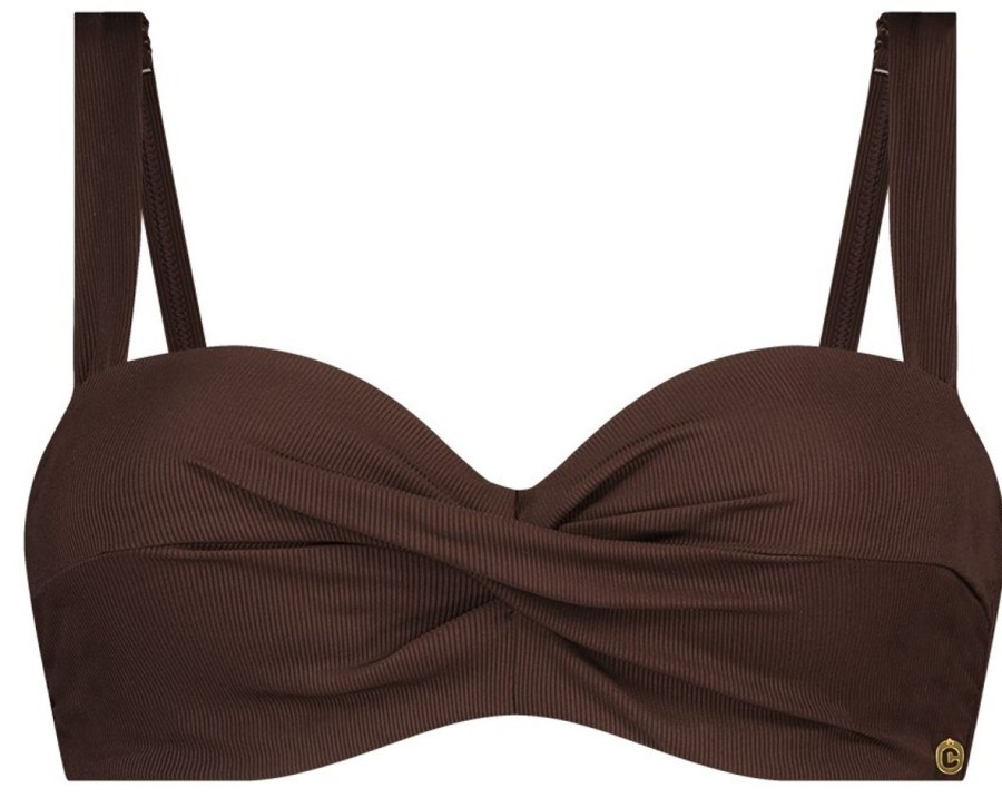 Dames Ten Cate Ten Cate Beach | Ten Cate Beach Dames Bikinitop Chocolate Rib 2368