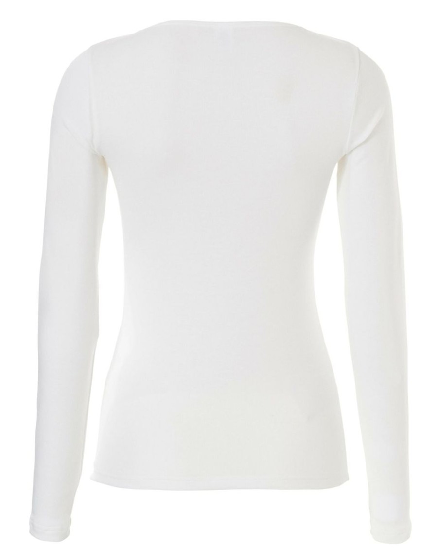 Dames Ten Cate Shirt Met Lange Mouwen | Ten Cate Dames Thermo Lace Longsleeve Snow White 015