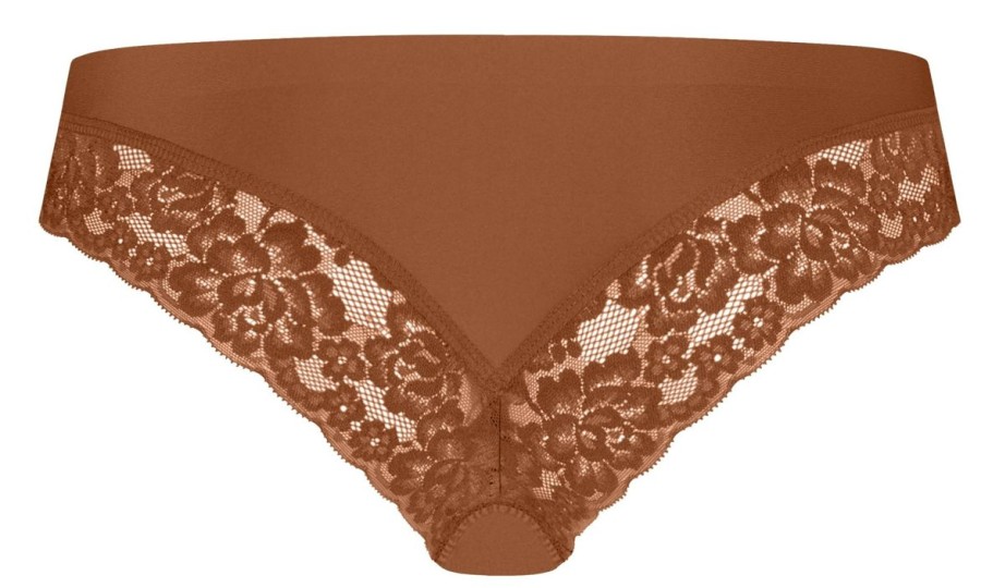 Dames Ten Cate Rio Slip | Ten Cate Dames Secrets Brazilian Lace Pecan 1553