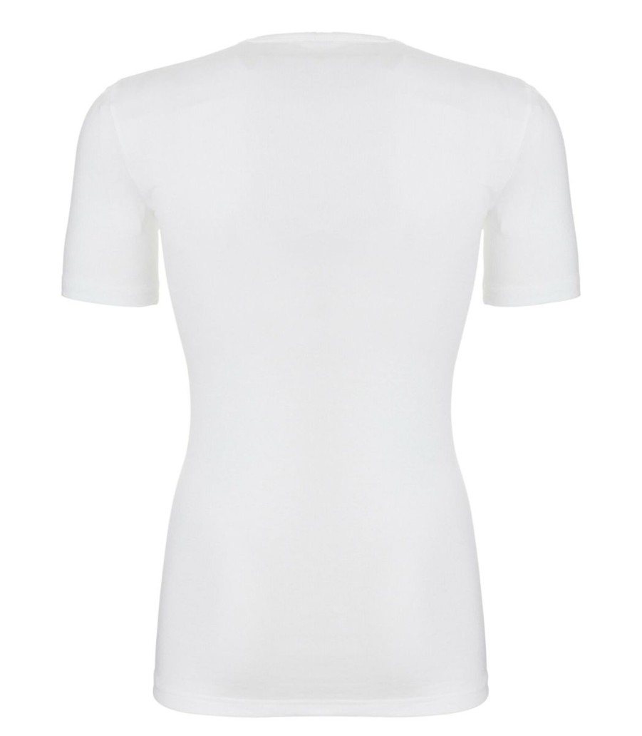 Heren Ten Cate Shirt Met Korte Mouwen | Ten Cate Heren Thermo V-Neck T-Shirt Snow White 015