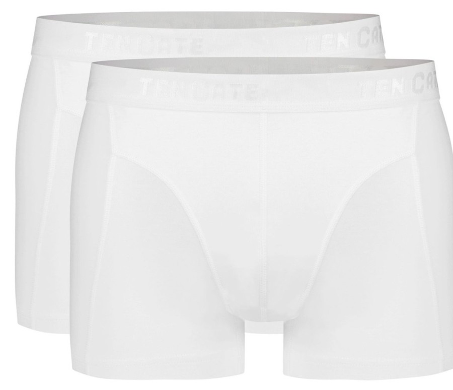 Heren Ten Cate Boxershorts | Ten Cate Heren Basics 2-Pack Shorty Wit 001