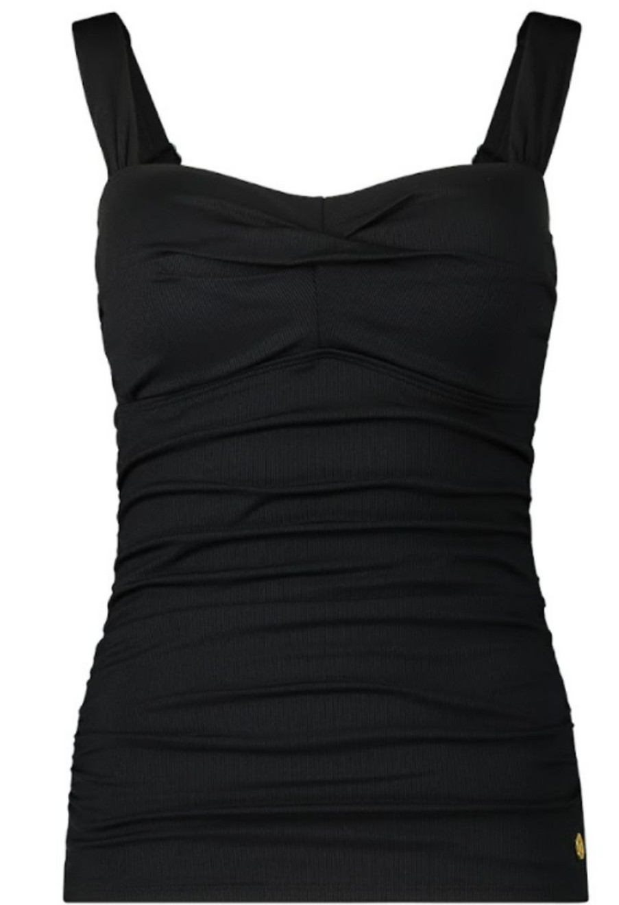 Dames Ten Cate Ten Cate Beach | Ten Cate Beach Dames Twisted Tankini Top Black Rib 1612