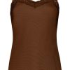 Dames Ten Cate Hemd Met Smalle Bandjes | Ten Cate Dames Secrets Spaghetti Lace Top Coconut 1535